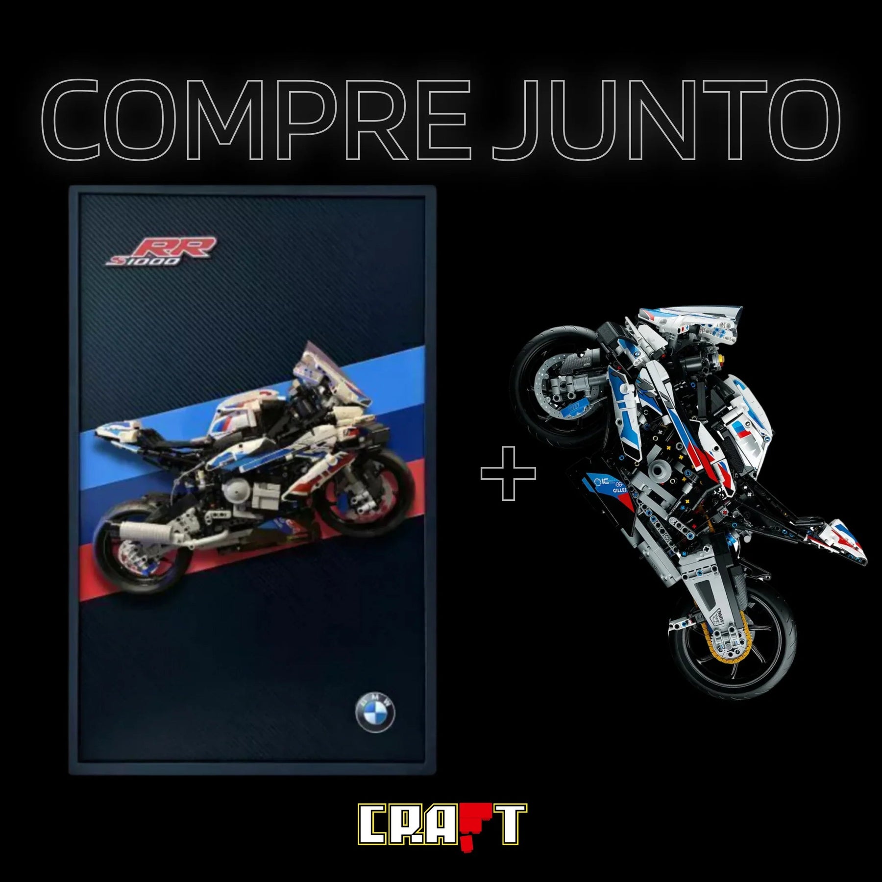 Compre Junto! Moto BMW M1000 RR + Quadro de Fibra de Carbono