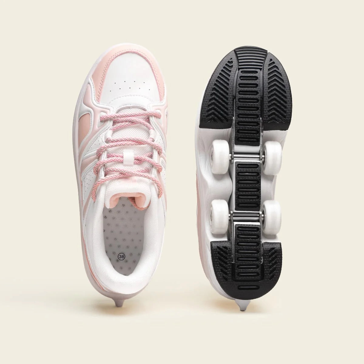 Tênis Patins Kids' Auro em LED - Rosa Sakura