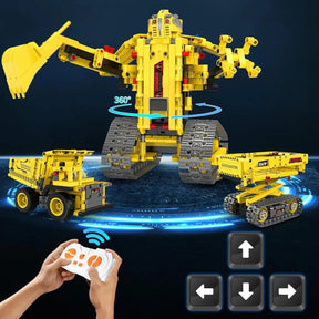 5 Carros de Construção Motorizados em 1 (555 peças)