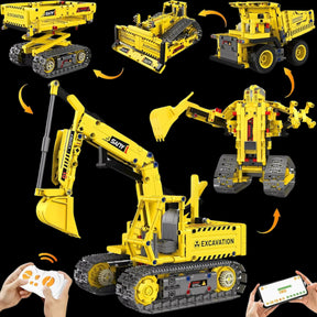 5 Carros de Construção Motorizados em 1 (555 peças)