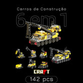 6 Carros de Construção em 1 (142 pçs)