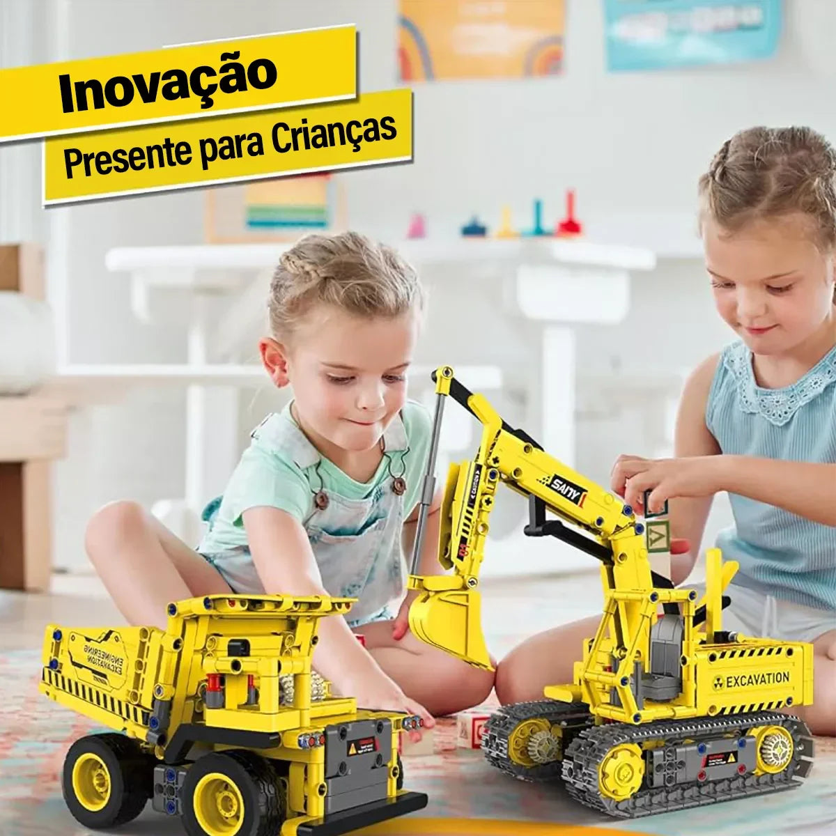 5 Carros de Construção Motorizados em 1 (555 peças)