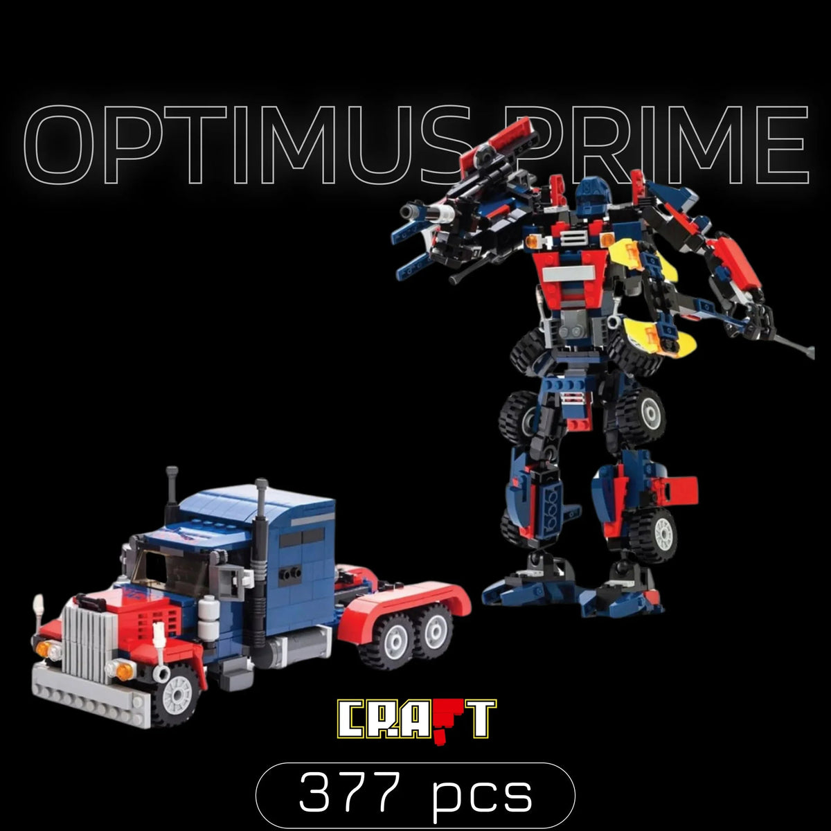 Transformers Optimus Prime - 2 em 1 (377 peças)