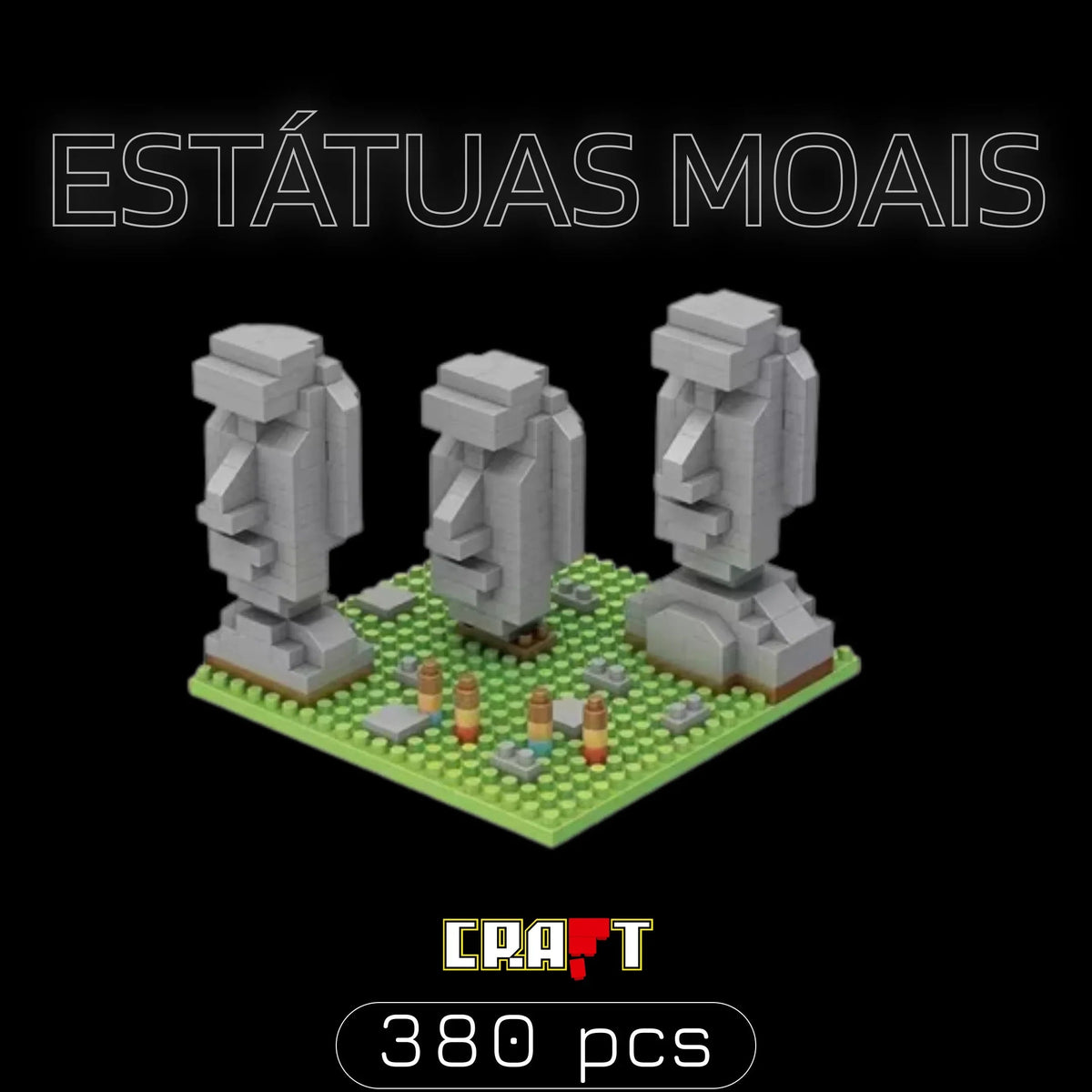 Estátuas Moais (380 micro-peças)