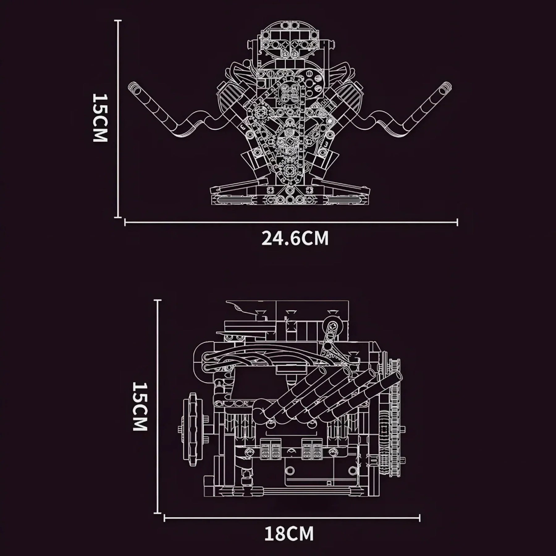 Motor V8 (665 peças)