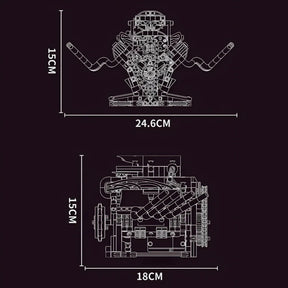 Motor V8 (665 peças)