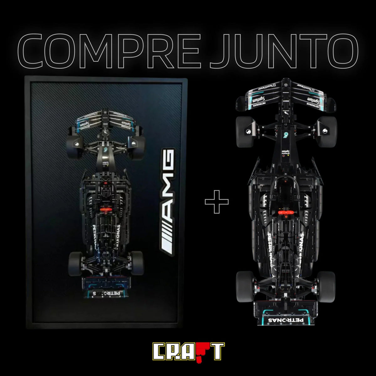 Compre Junto! Mercedes AMG W14 F1 + Quadro de Fibra de Carbono