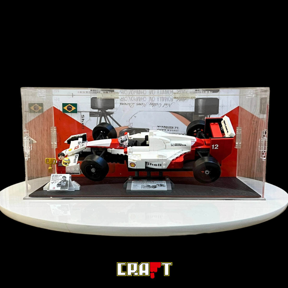 Expositor de Acrílico para a Mclaren MP4/4 Original da Lego