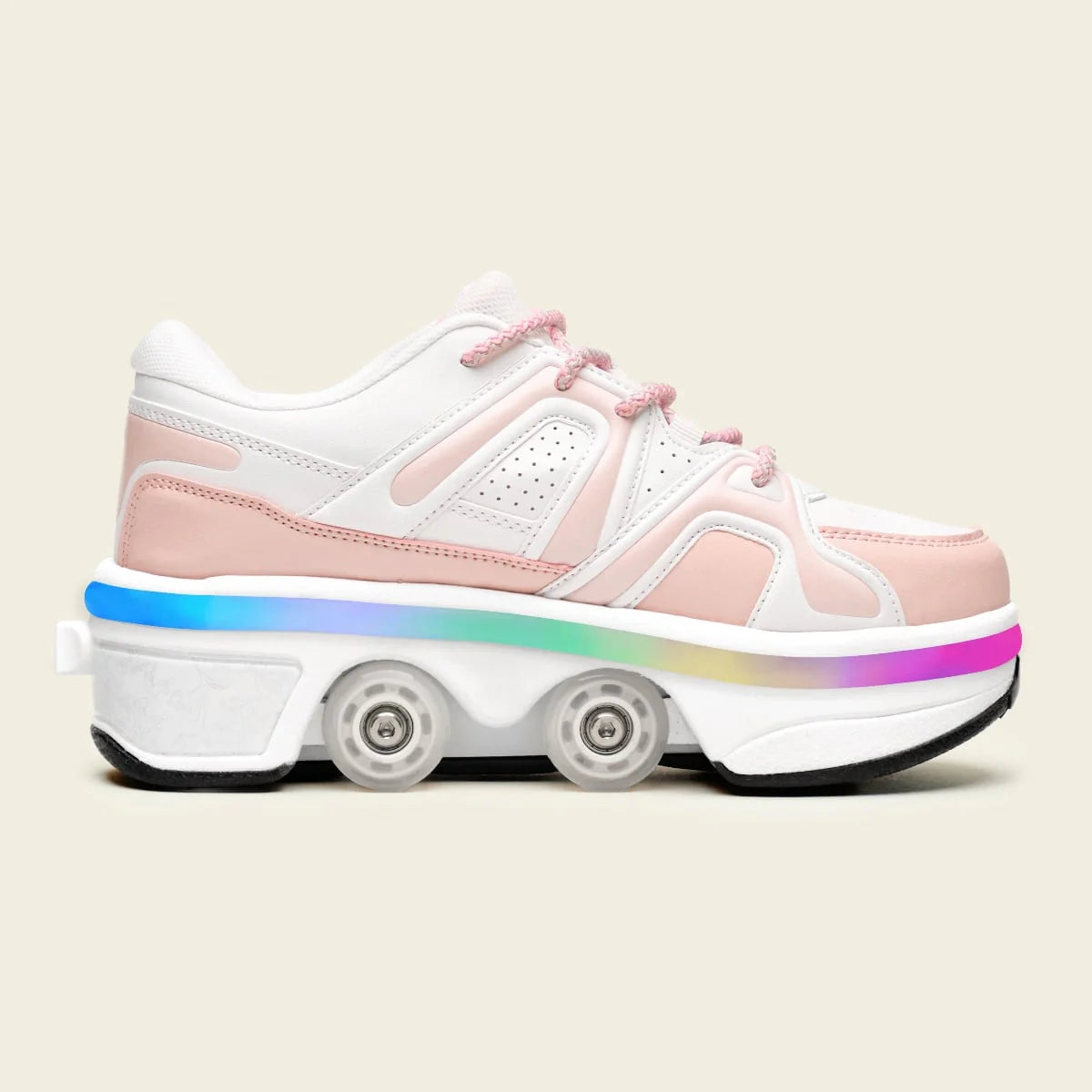 Tênis Patins Kids' Auro em LED - Rosa Sakura