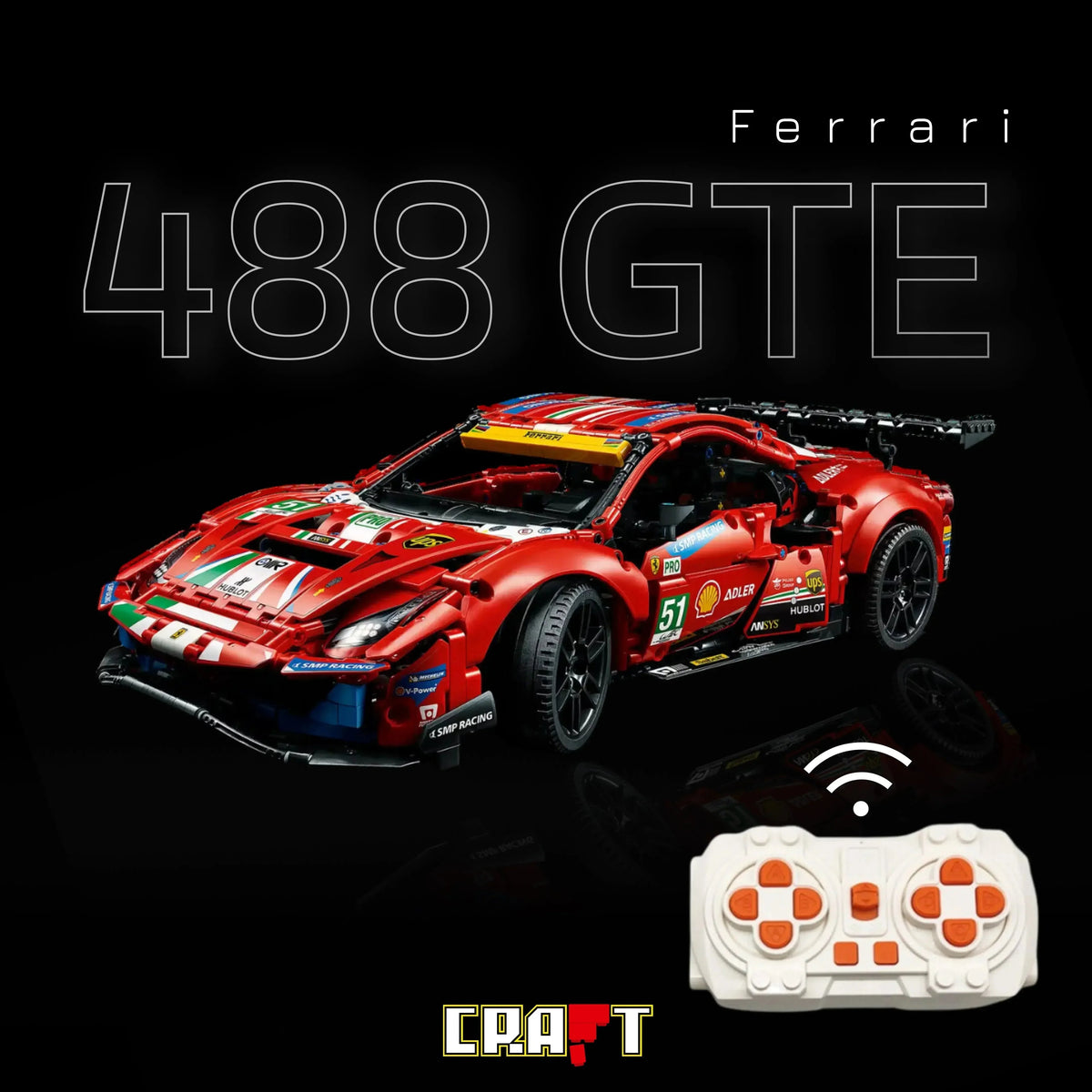 (74% OFF) Ferrari 488 GTE (1677 peças)