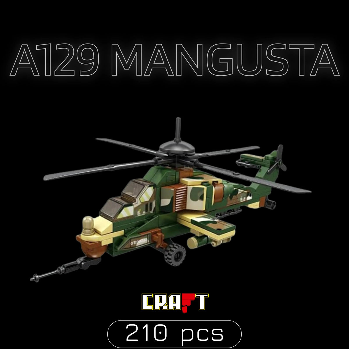 Helicóptero A129 Mangusta (210 peças)