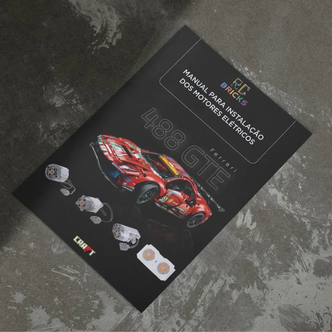 Super Kit Motor Elétrico para a Ferrari 488 GTE Vermelho (1677 pcs)